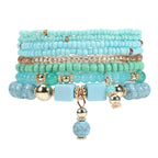 Bohemian Multicolor Stackable Beaded Bracelets - Piña Colada