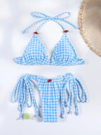 Floral Print Bordered Bikini Set