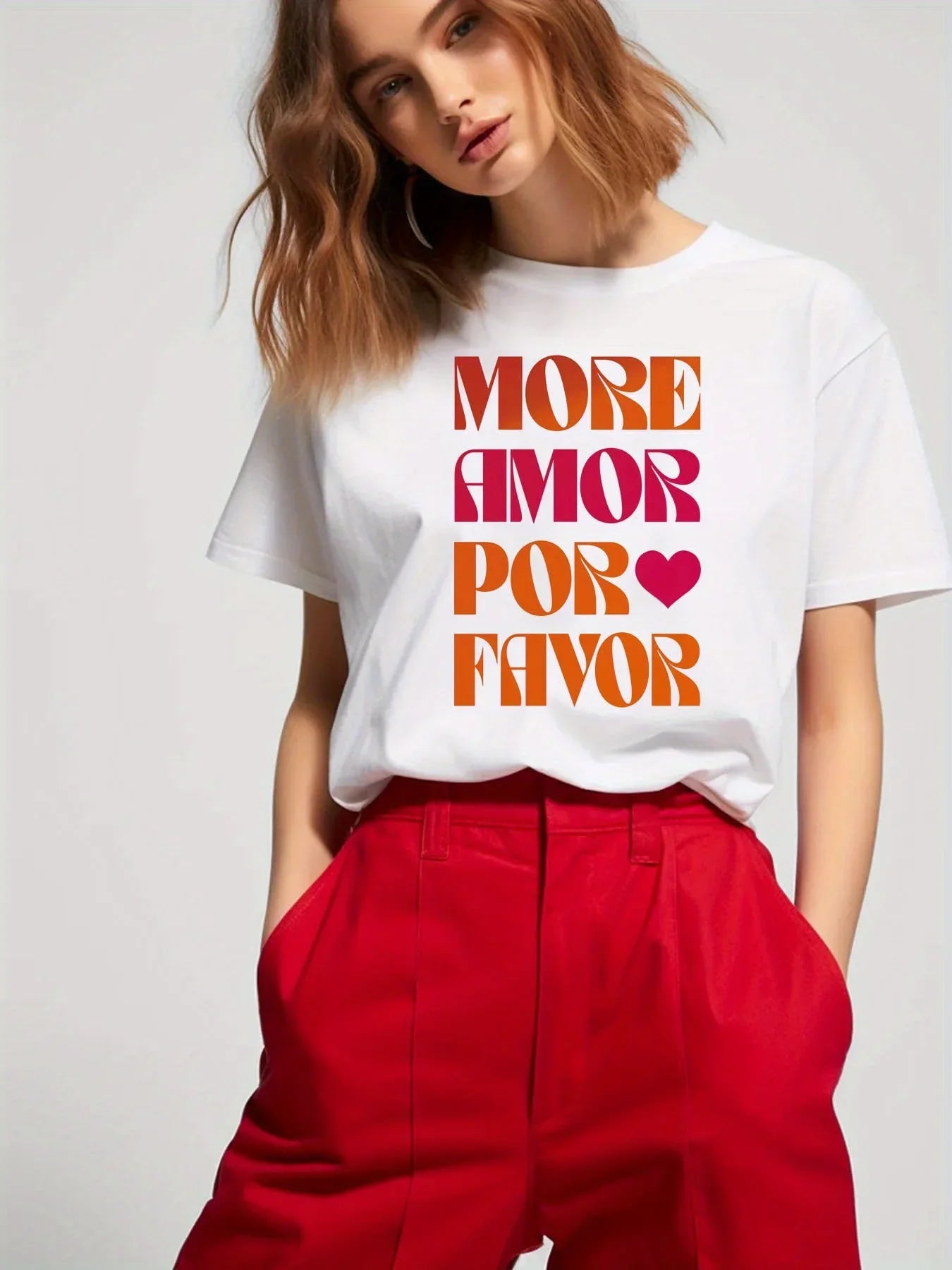 MORE LOVE PLEASE T-SHIRT - Piña Colada