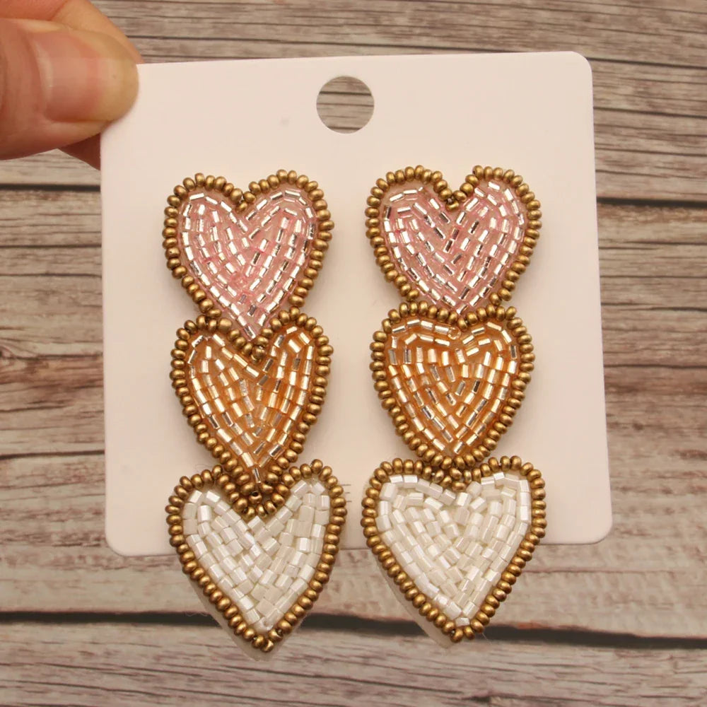 Love Beaded Earrings - Piña Colada