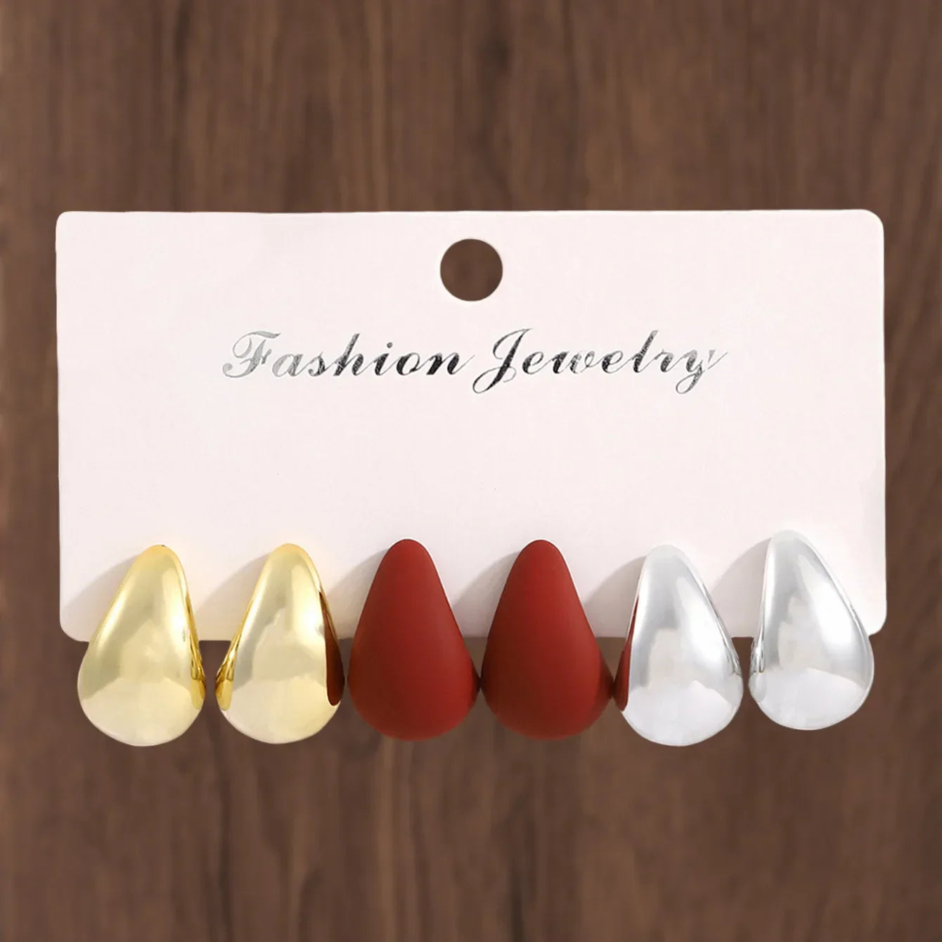 Geometric Drop Earrings – Cute & Romantic Zinc Alloy Design - Piña Colada