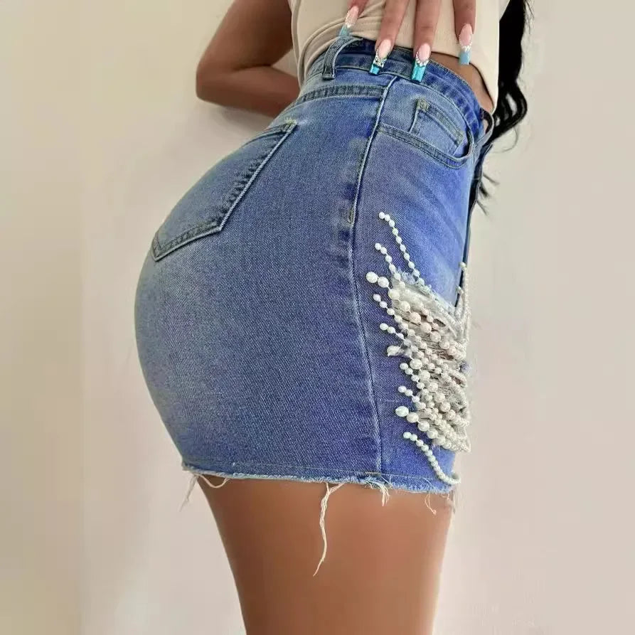 Mid-Waist Knit Casual Shorts - Piña Colada