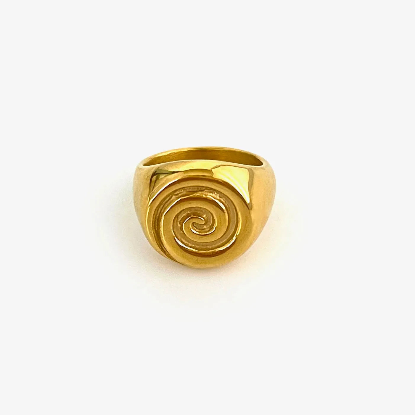 Conch Glossy Spiral Hollow Chunky Open Rings - Piña Colada