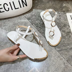 Women Sandals New Summer Casual Flat Sandals Flip Flops - Piña Colada