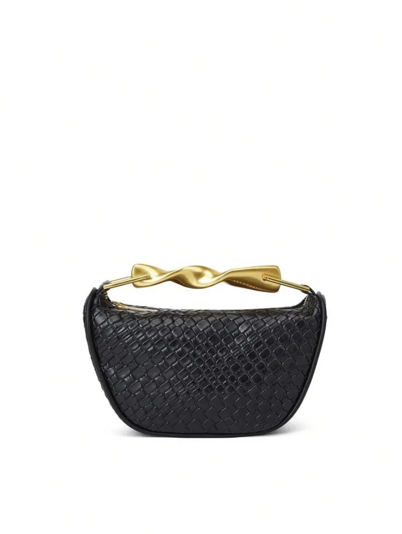 Summer Half-Moon Beach Straw Shoulder Bags Women's - Piña Colada