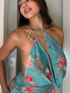Halter Mini Dress Summer Vibes - Piña Colada
