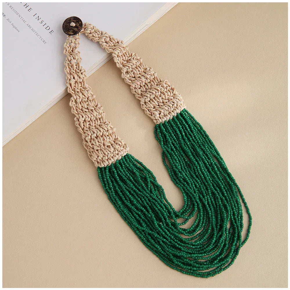 Handmade Small Beaded Necklace - Piña Colada