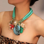 Vintage Floral Acrylic Pendant Necklace