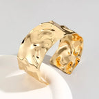 Wide Large Metal Cuff Open Bangles - Piña Colada