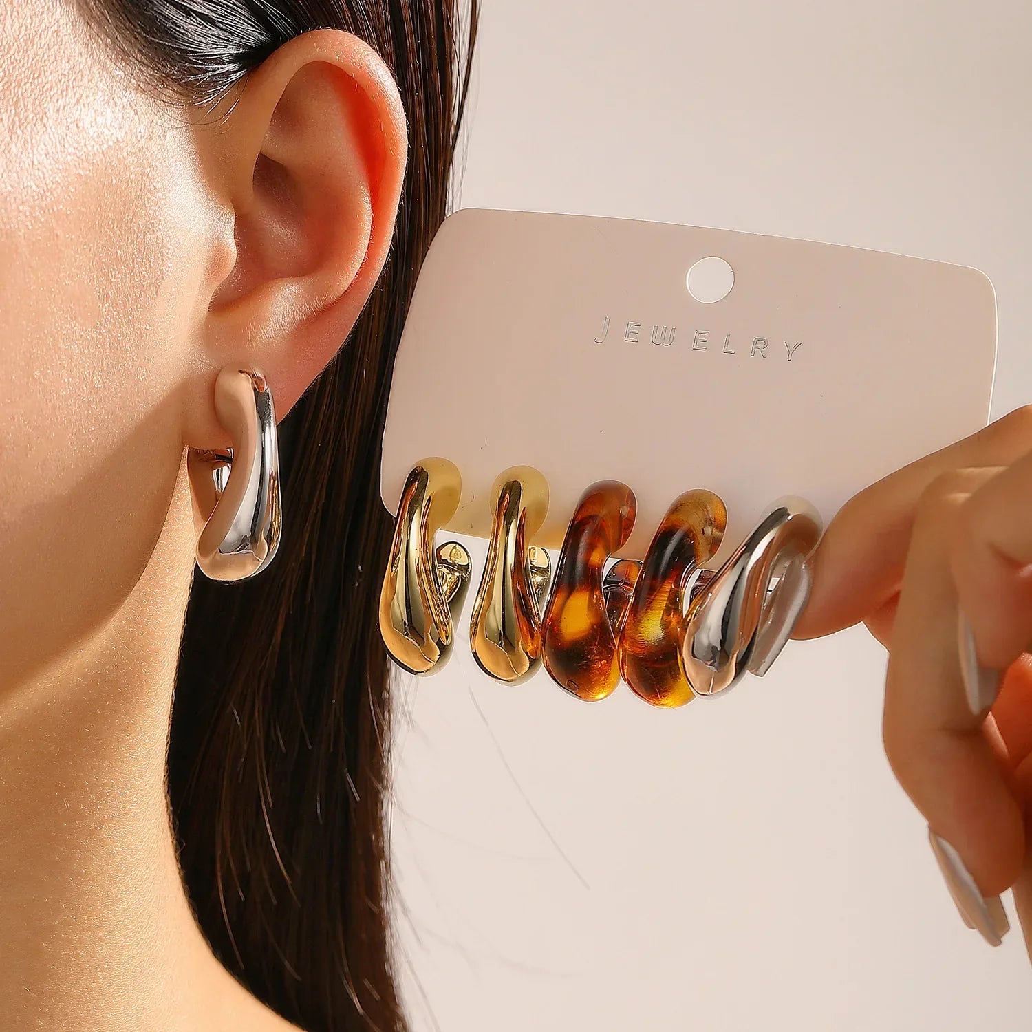 6Pcs/Set Classic Earrings - Piña Colada