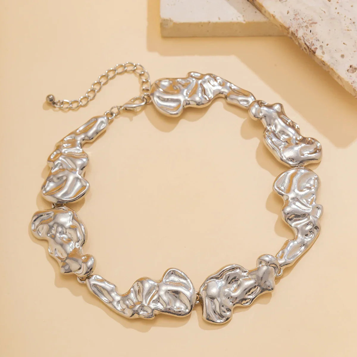 Irregular Metal Patchwork Choker - Piña Colada