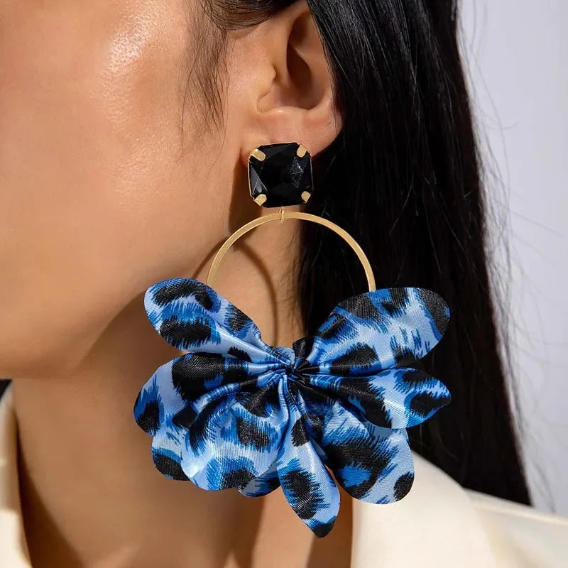Retro Leopard Earrings - Piña Colada