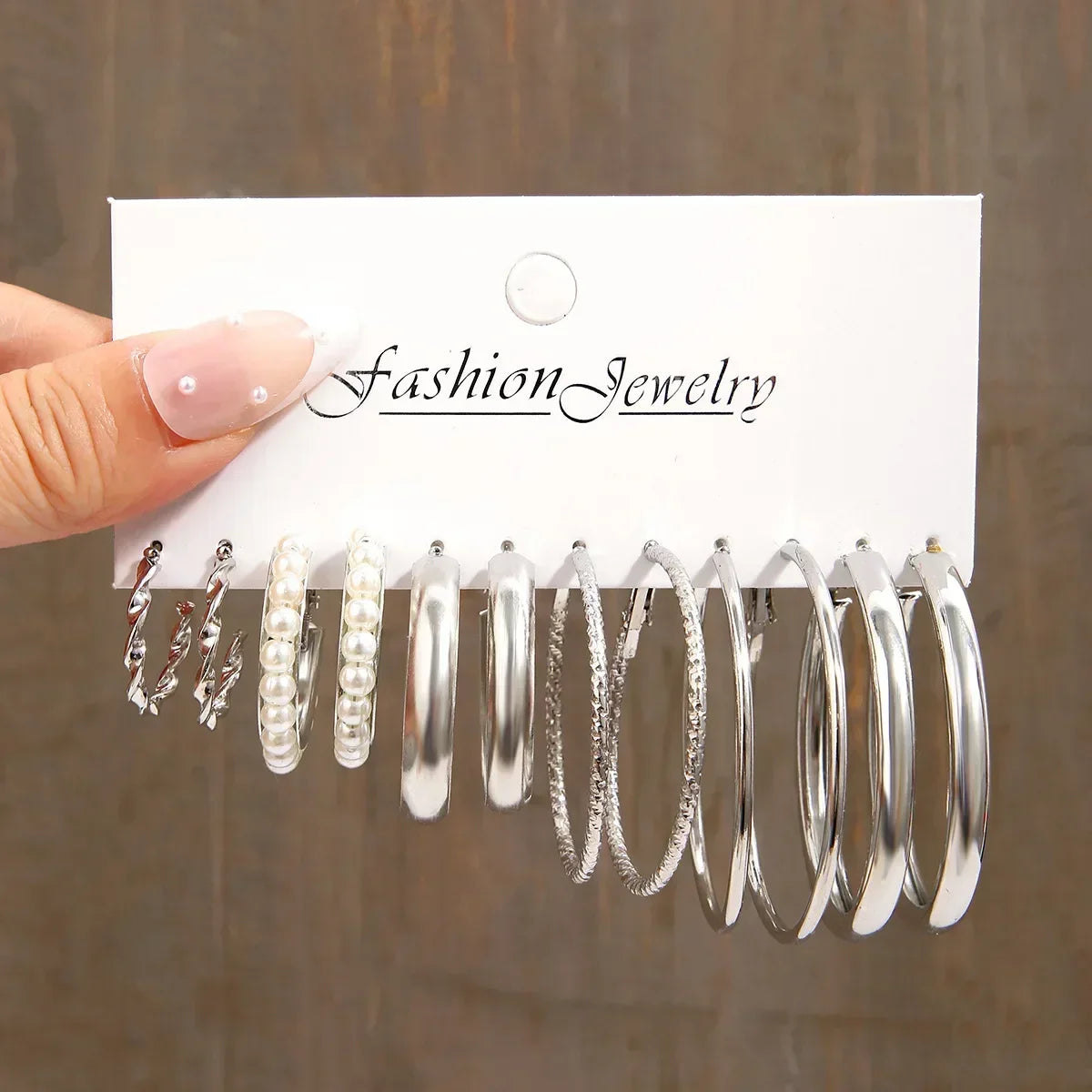 Pearl Hoop Earrings Set - Piña Colada