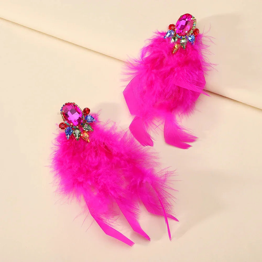 Feather Charm Earrings - Piña Colada