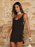 U Neck Sleeveless Knit Beach Dress - Piña Colada