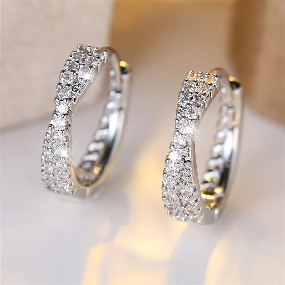 White Zircon Small Earrings - Piña Colada