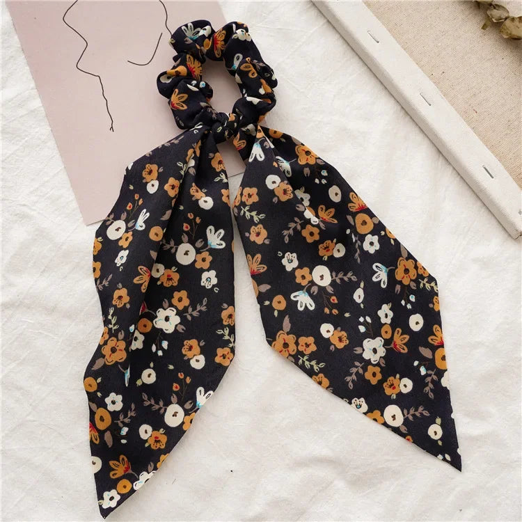 Print Bow Satin Long Ribbon - Piña Colada