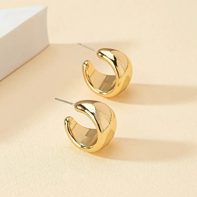 Chunky Stainless Steel Hoop Earrings - Piña Colada