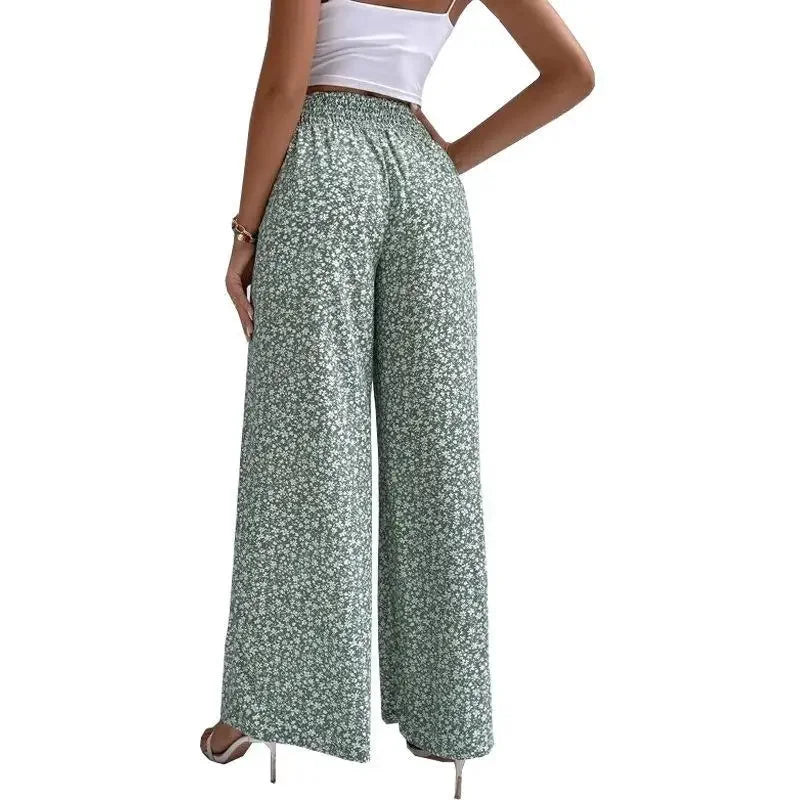 Floral high-waisted pants - Piña Colada