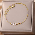 18K Gold-Plated Stainless Steel Cuff Bracelet for Women - Piña Colada