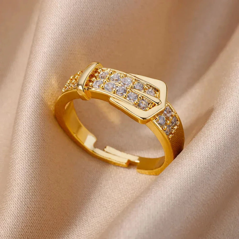 Zircon Geometric Rings - Piña Colada