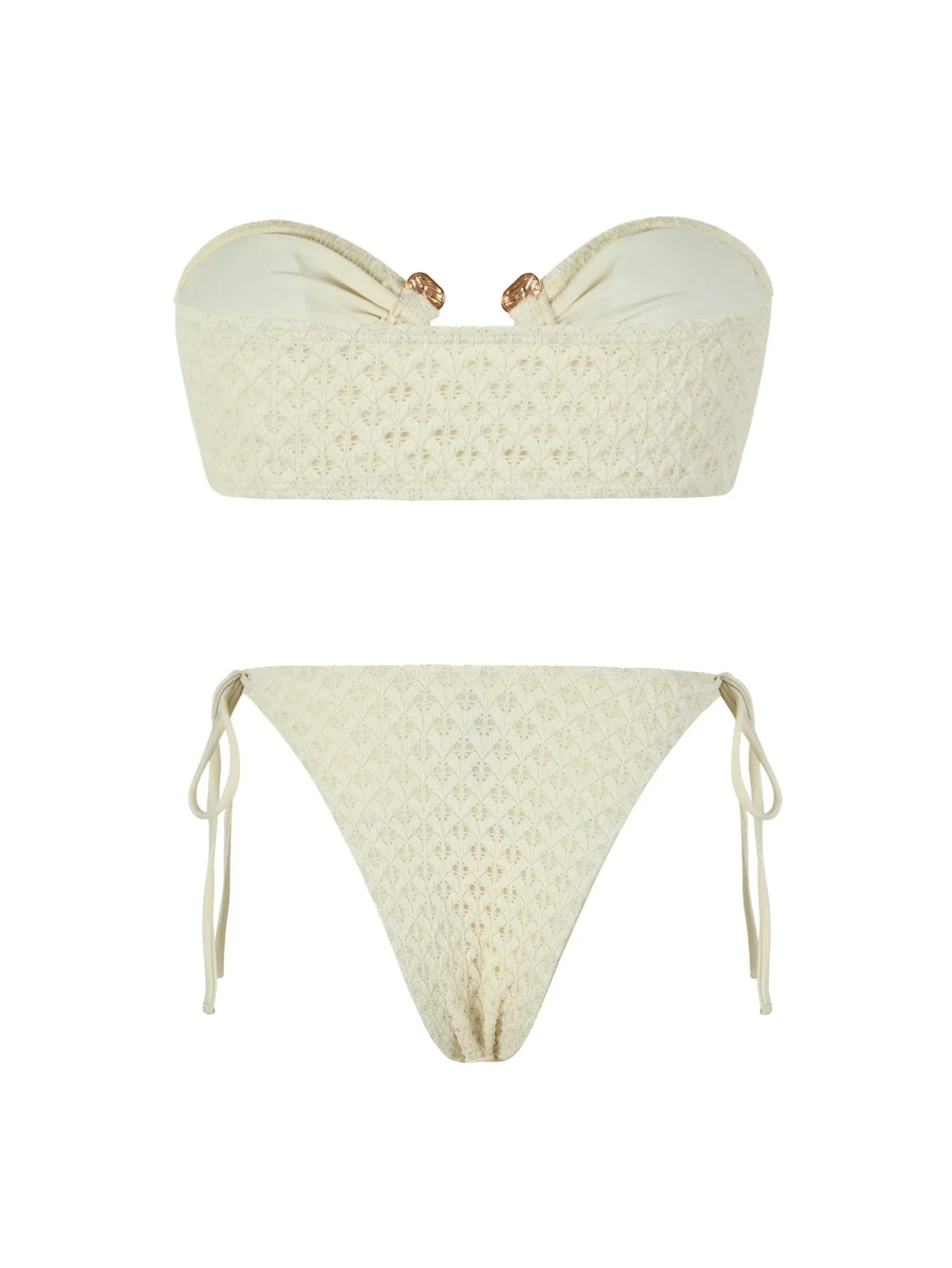 Solid Ring Detail Bikini Set - Piña Colada