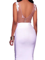 Floral Lace Backless Bodysuit - Piña Colada