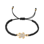 Bohemian Rhinestone Sea Turtle Woven Bracelet - Piña Colada