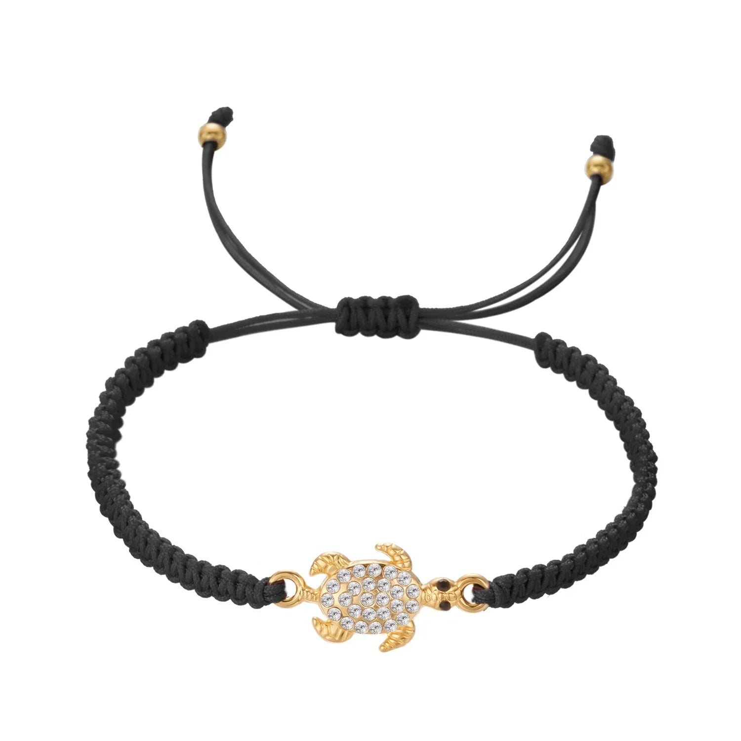 Bohemian Rhinestone Sea Turtle Woven Bracelet - Piña Colada