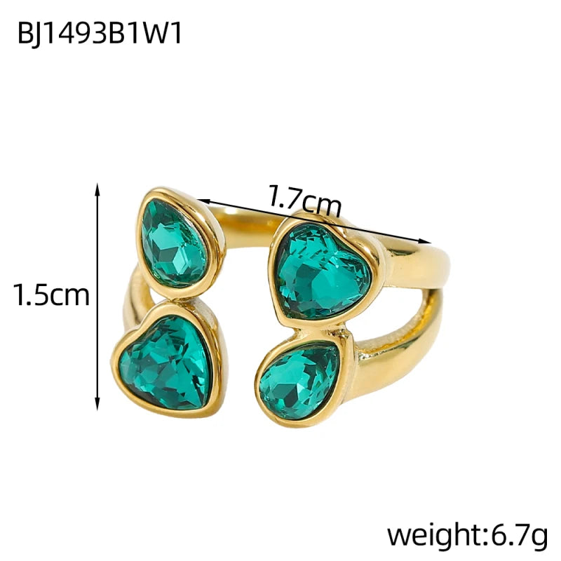 Gold Zircon Adjustable Ring