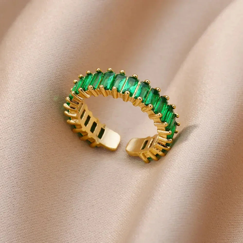 Colorful Cubic Zircon Ring - Piña Colada