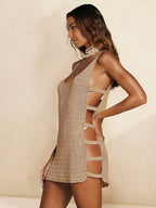 U Neck Sleeveless Knit Beach Dress - Piña Colada