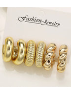 12pcs/Set Classic Twist C Shape Earrings - Piña Colada