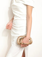 Gold Metal Crossbody Bag for Women’s Evening - Piña Colada