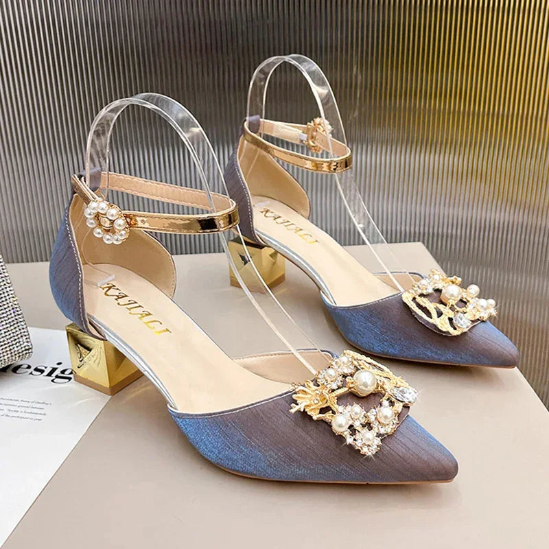 Bling Crystal High Heels Pumps - Piña Colada
