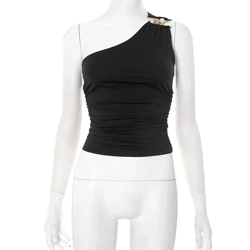 Cutenova Beaded Knit Tank Top – Sparkle in Casual Comfort - Piña Colada