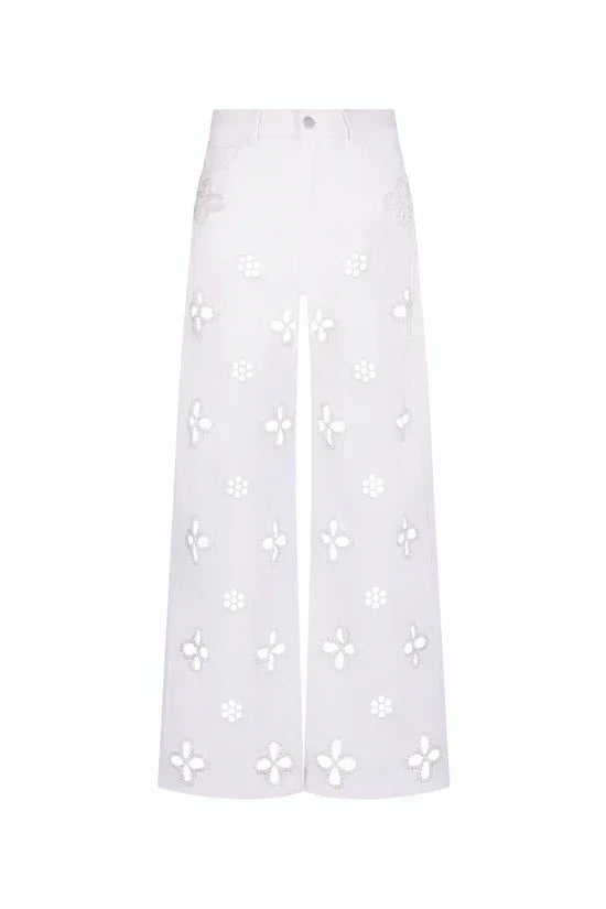 Casual Hollow Out Jeans Street Solid - Piña Colada