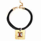 Vintage Geometric Rhinestone Pendant Necklace