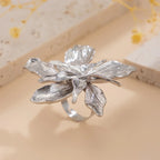 Unique Exaggerated Large Petal Flower Rings - Piña Colada
