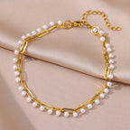 Stainless Steel Gold-Plated Anklet for Women - Piña Colada