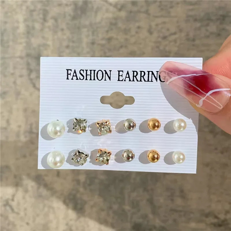 Geometric Hoop Earrings Set - Piña Colada