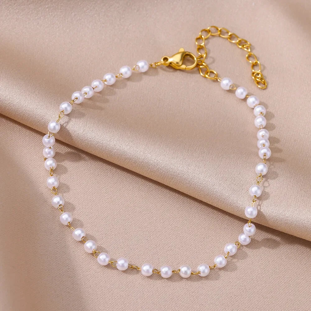 Stainless Steel Gold-Plated Anklet for Women - Piña Colada