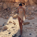 Knitted Cover Up Beach Dress Sexy - Piña Colada