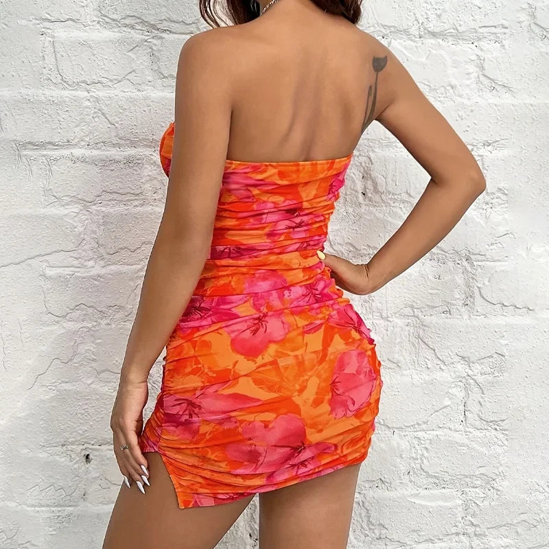Tropical Bliss Mini Dress - Piña Colada