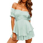 Ruffle One Neck Short Sleeve - Piña Colada