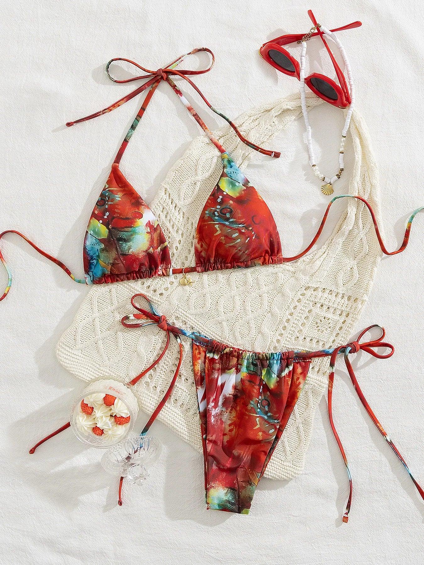 Trend Triangle Stripped Swimsuit - Piña Colada