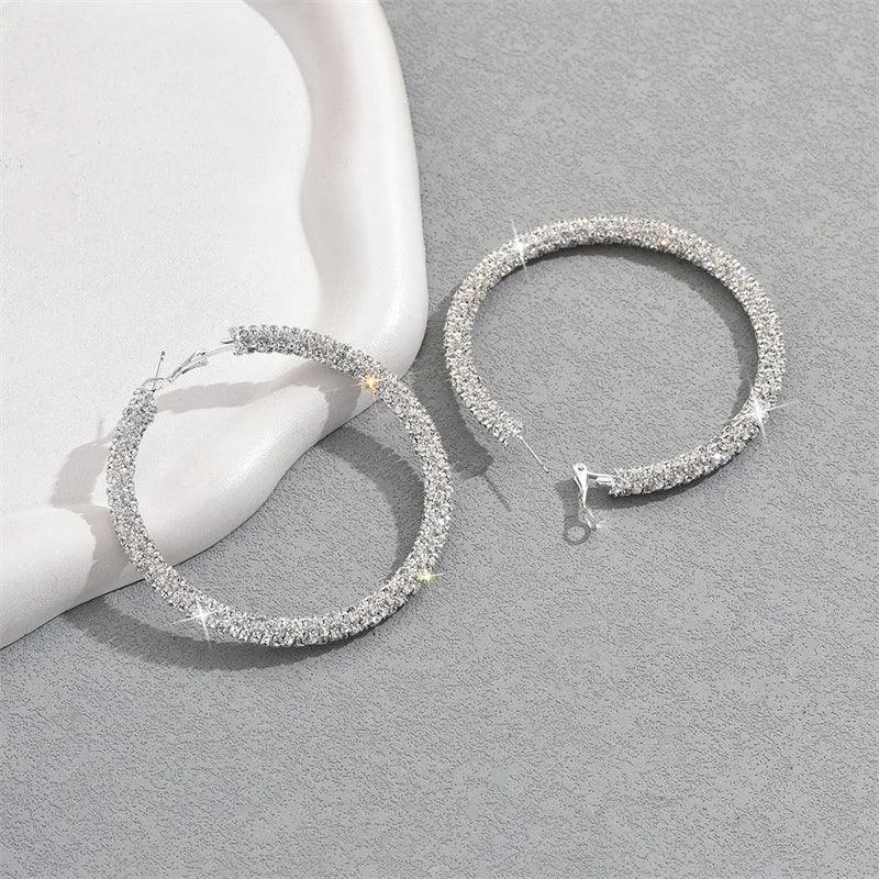 Big Full Crystal Circle Hoop - Piña Colada