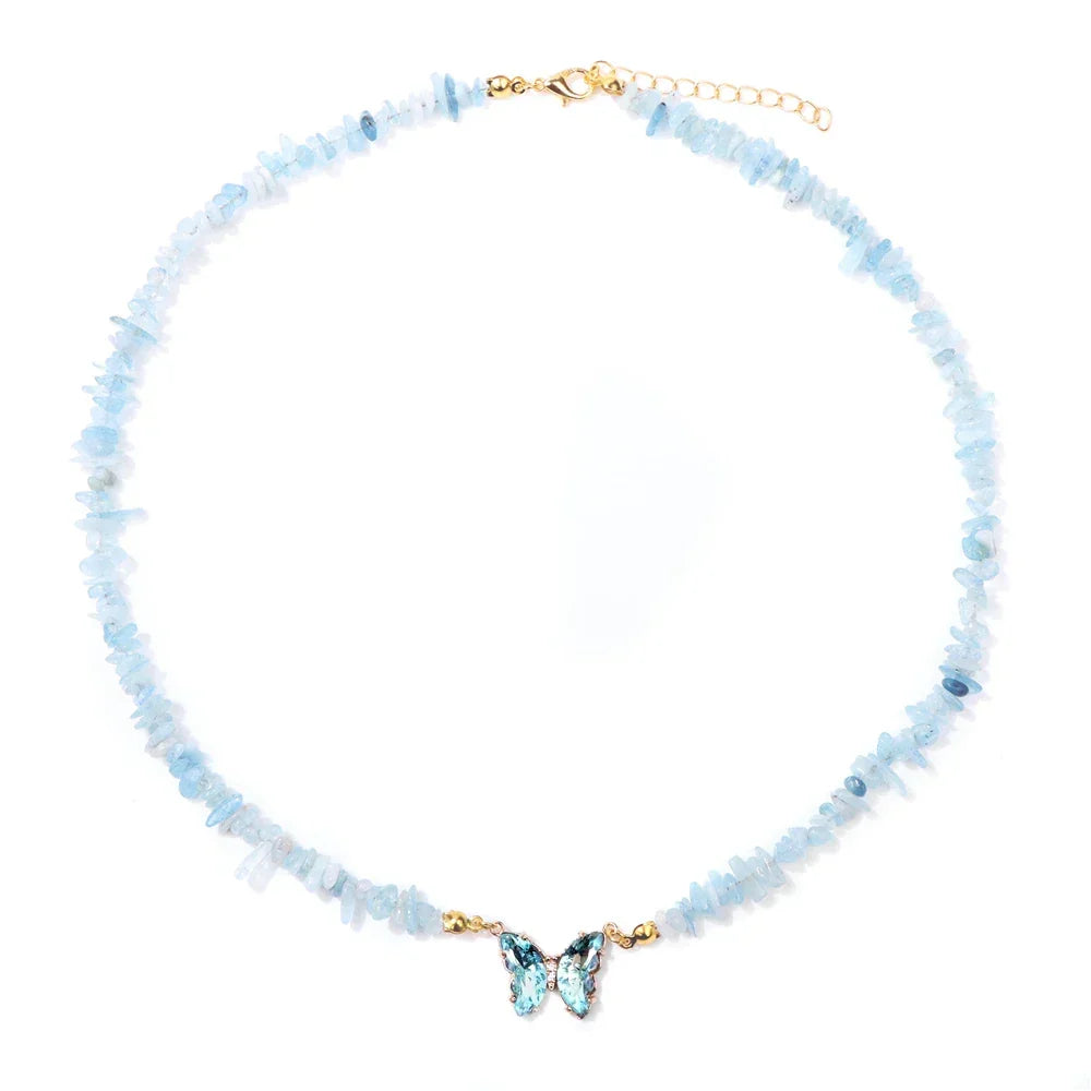 Butterfly Crystal Necklace - Piña Colada