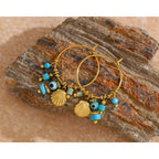 Blue Stone Stainless Steel Hoop - Piña Colada