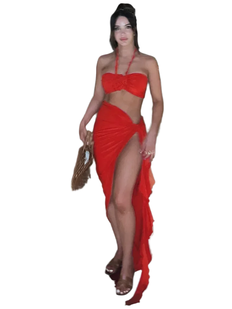 Backless Strapless Bodycon Maxi Dress - Piña Colada